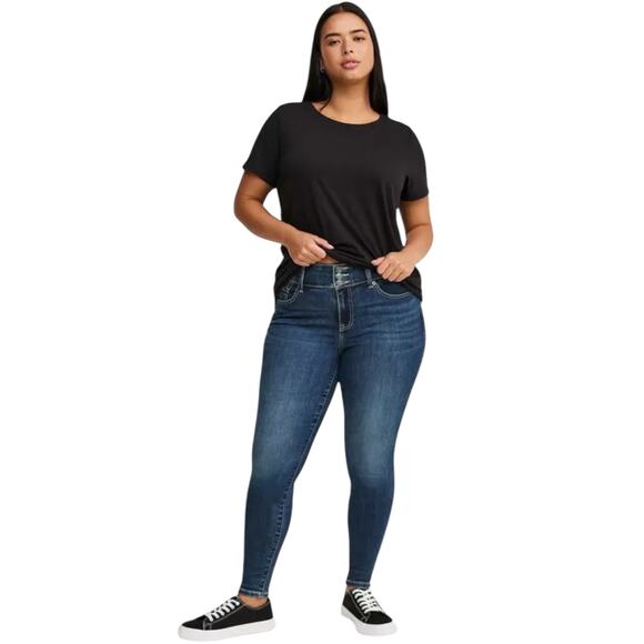 Torrid Women's Plus Petite Jegging Skinny High-Rise Jean Blue Grotto - Size 14P - Picture 1 of 10